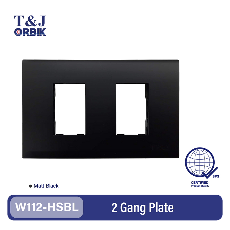 T&J ORBIK 2 Gang Plate (Matte Black)