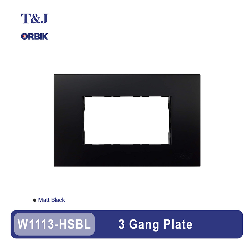 T&J ORBIK 3 Gang Plate (Matte Black)