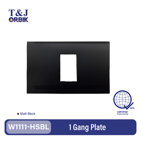 T&J ORBIK 1 Gang Plate (Matte Black)