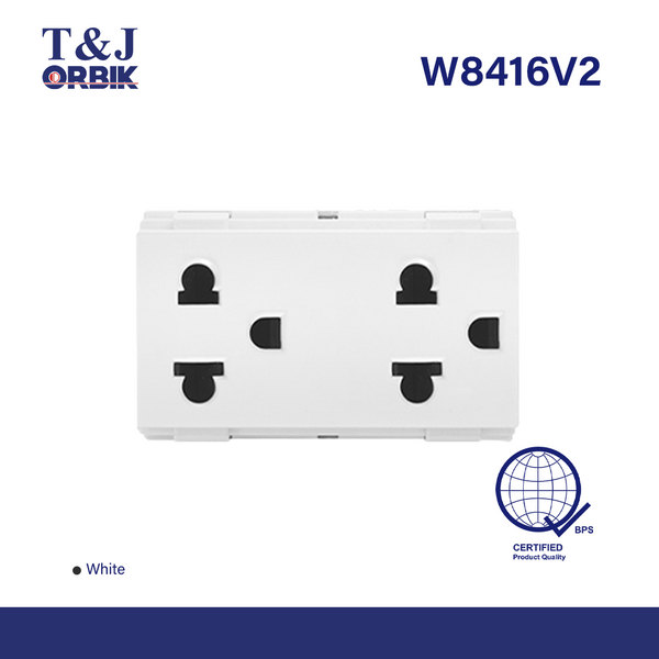 T&J ORBIK 2 Gang Universal Outlet