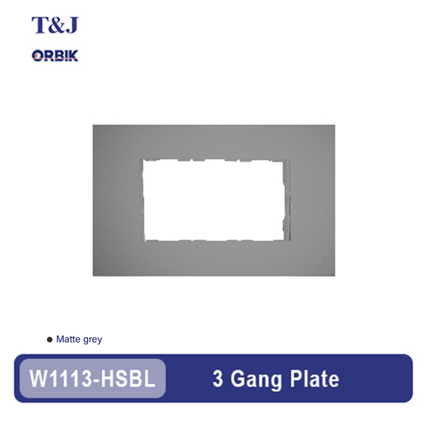 T&J ORBIK 3 Gang Plate (Matte Gray)