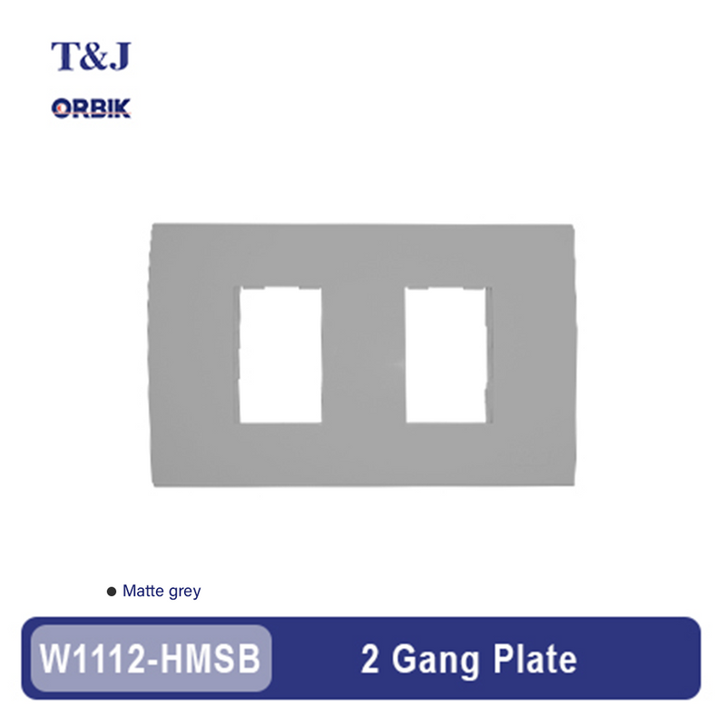 T&J ORBIK 2 Gang Plate (Matte Gray)