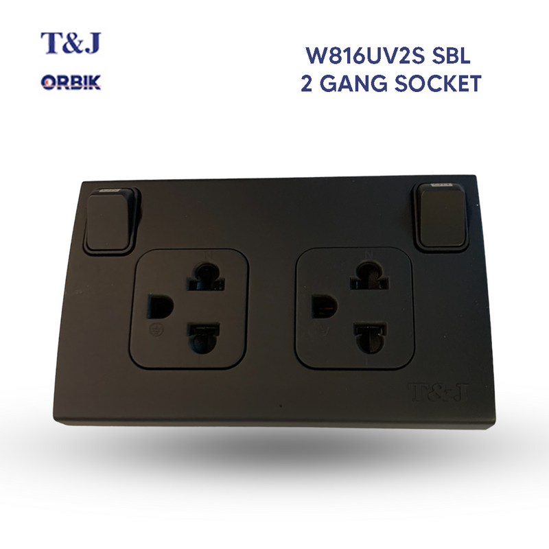 T&J ORBIK 2 Gang Outlet with Switch